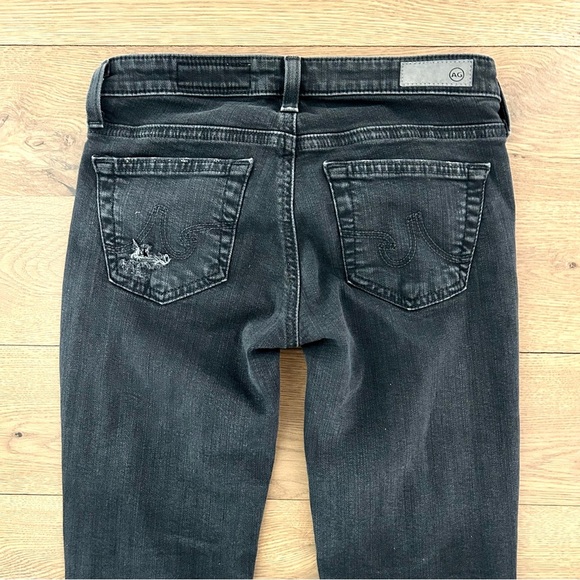 AG Adriano Goldschmied Stilt Cigarette Crop Jeans Distressed Black Rinse Size 24 - Picture 11 of 14